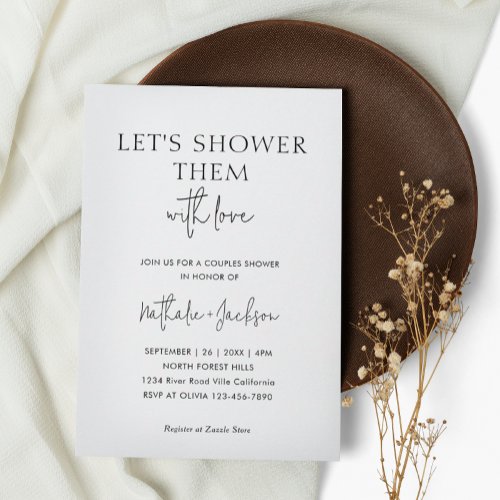 Lets Shower Them With Love  Couple Shower Bridal Invitation