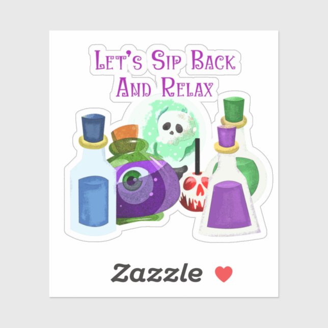 Let's Sip Back And Relax - Halloween Potions Sticker (Sheet)