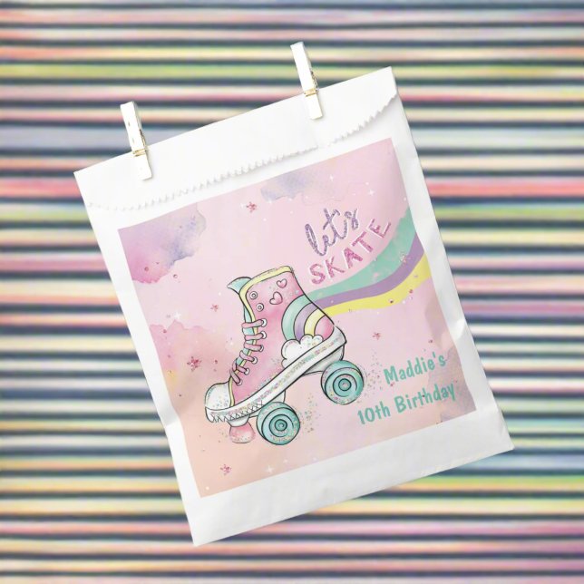 Let's Skate l Roller Skating party Girl Birthday Favor Bag (Creator Uploaded)