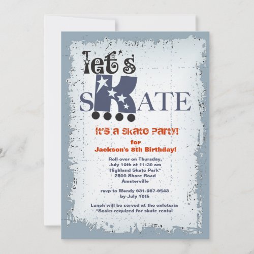 Let's Skate Party Invitation