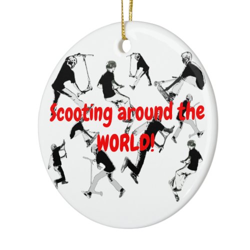 Let's Skate! - Stunt Scooter Fun Ceramic Ornament