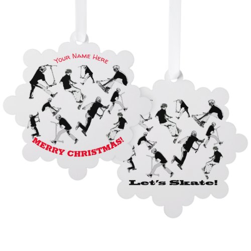 Let's Skate! - Stunt Scooter Fun Ornament Card