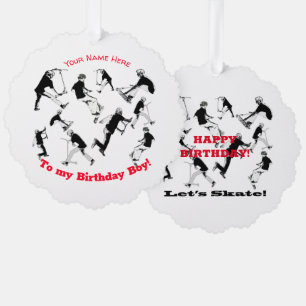 Let's Skate! - Stunt Scooter Fun Ornament Card