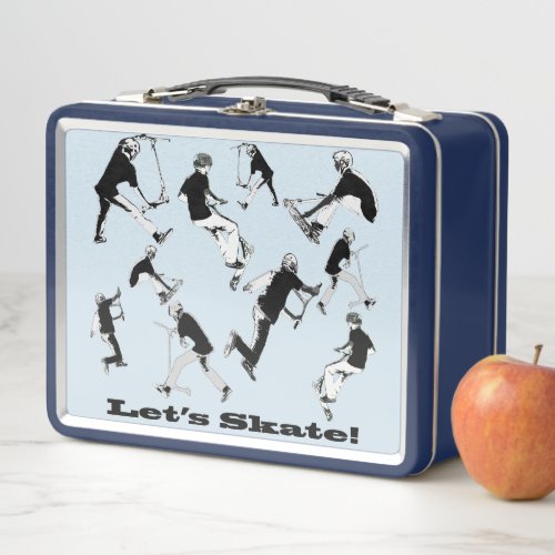 Lets Skate _ Stunt Scooter Tricks Metal Lunch Box