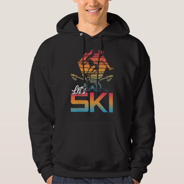 Let's Ski Activity Sport Skiing Travel Hoodie (Front)