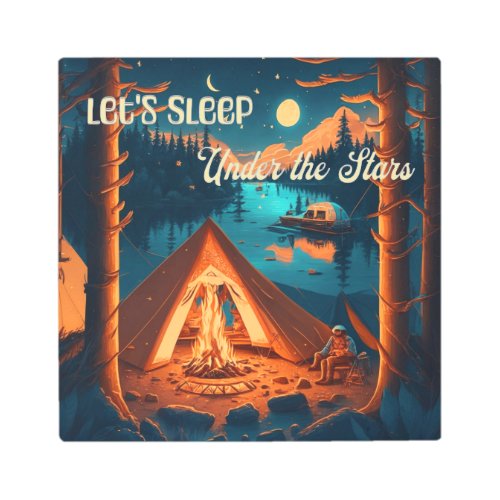 Lets Sleep Under the Stars  Camping Themed Art