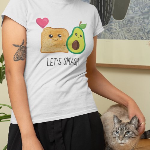 Lets Smash Heart Avocado Toast Love Valentine Day T_Shirt