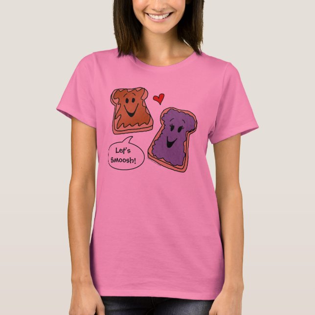 Let's Smoosh Peanut Butter and Jelly Cartoon Shirt (Front)