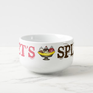 LET'S SPLIT Banana Split Ice Cream Sundae Soup Mug