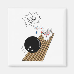 lets split scared bowling pins cartoon humor magnet