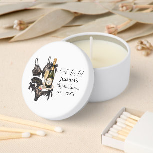 Let's Spoil Her Bra Lace Lingerie Bridal Shower Mini Candle Favors