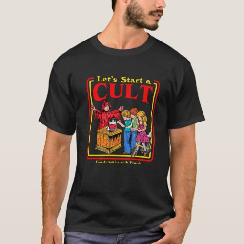 Lets Start A Cult Satanic Vintage Horror Edgy Men T_Shirt