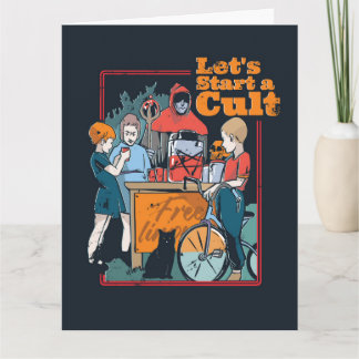 Lets Start a Cult Spooky Retro Halloween Kids Card