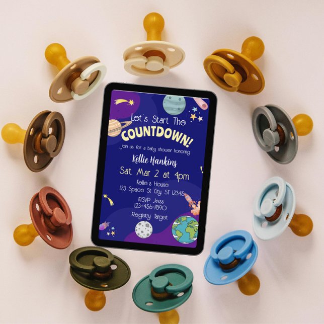 Let's Start the Countdown, Space Baby Shower Invitation (Creator Uploaded)