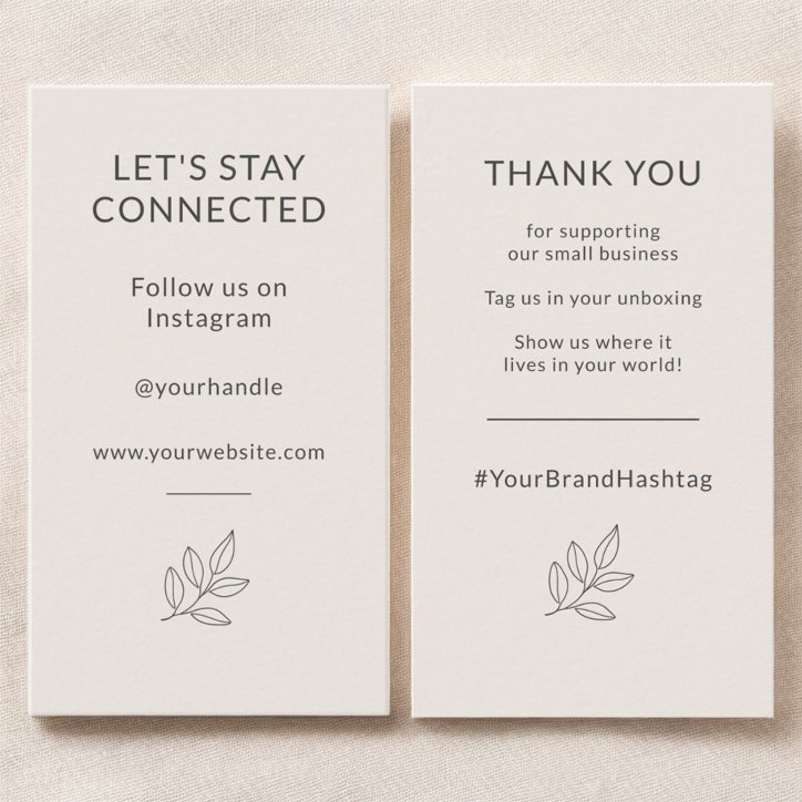 Lets Stay Connected Blush Pink Minimalist Small Business Card