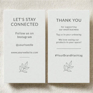 Let's Stay Connected Sage Green Minimalist Business Card