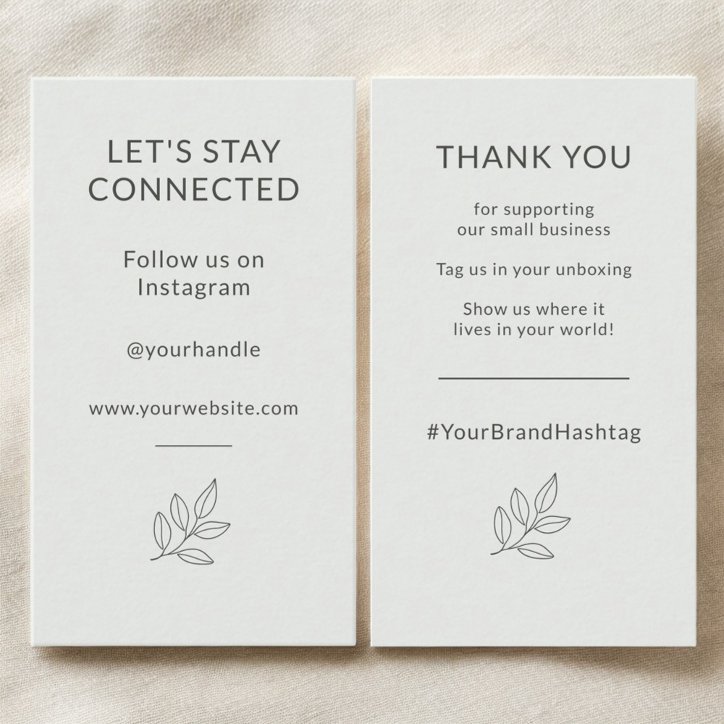 Lets Stay Connected Sage Green Minimalist Small Business Card