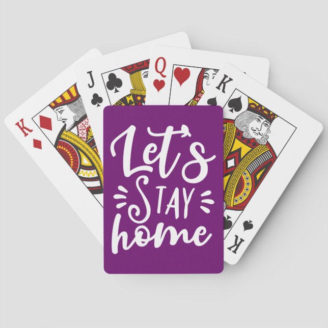 Let's Stay Home Purple Poker Cards (Back)