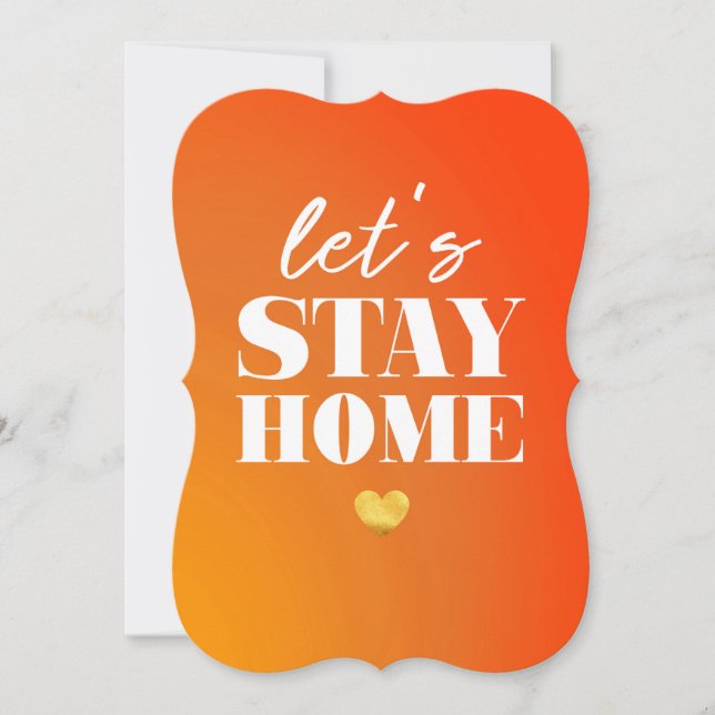 Let's Stay Home Thank You Card (Front)