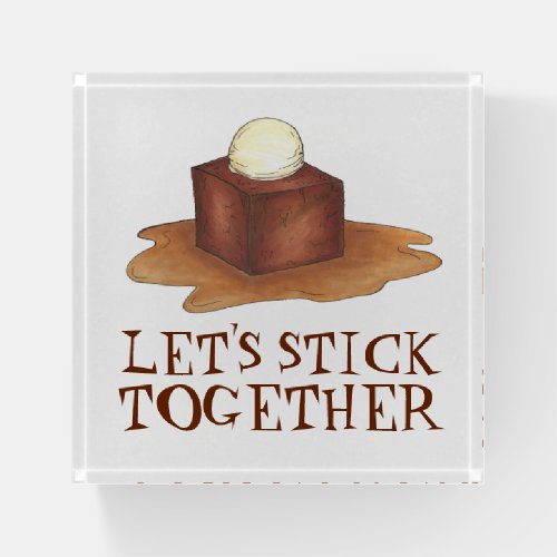 Lets Stick Together British Sticky Toffee Pudding Paperweight