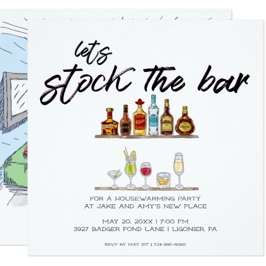 Stock The Bar Housewarming Party Invitation Wording