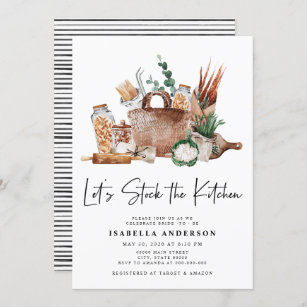 Let's Stock the Kitchen Greenery Bridal Shower Invitation