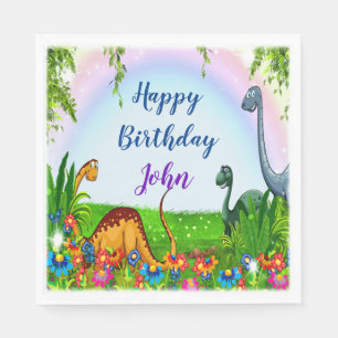 Let's Stomp And Roar Dinosaur Birthday Party Napkins