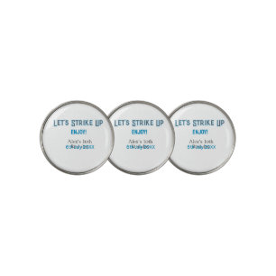 Let's strike up blue gray happy 10 birthday name  golf ball marker