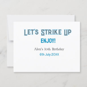 Let's strike up blue gray happy 10 birthday name  postcard