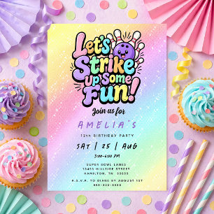 Let's Strike Up Some Fun Bowling Birthday Party Invitation