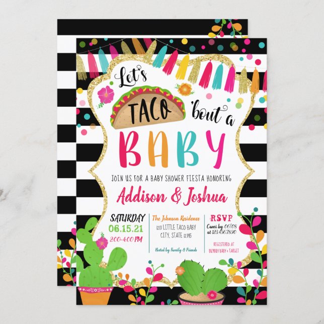 Let's Taco About A Baby Shower Invitation (Front/Back)