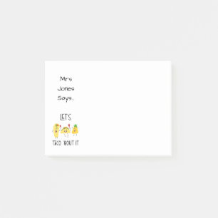 let's taco about it funny thinking of you card post-it notes