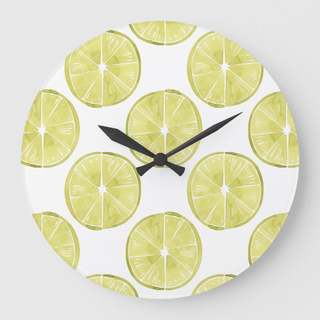 Let's Taco About It | Lime Pattern Large Clock (Front)