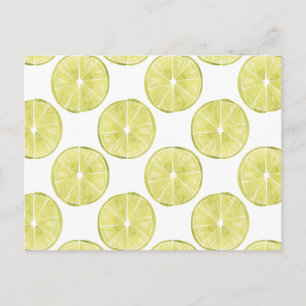 Let's Taco About It Lime Pattern Postcard