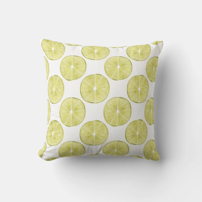 Let's Taco About It | Lime Pattern Throw Pillow (Front)