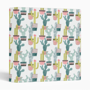 Let's Taco About Love   Cactus Pattern 3 Ring Binder