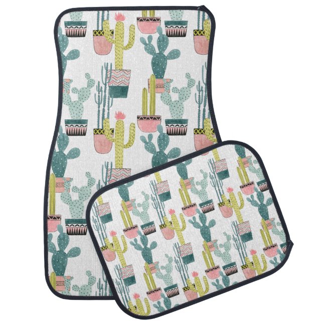 Let's Taco About Love | Cactus Pattern Car Floor Mat (Set)