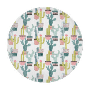 Let's Taco About Love   Cactus Pattern Cutting Board