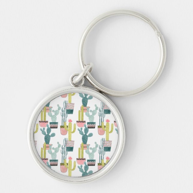 Let's Taco About Love | Cactus Pattern Keychain (Front)