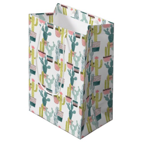 Lets Taco About Love  Cactus Pattern Medium Gift Bag