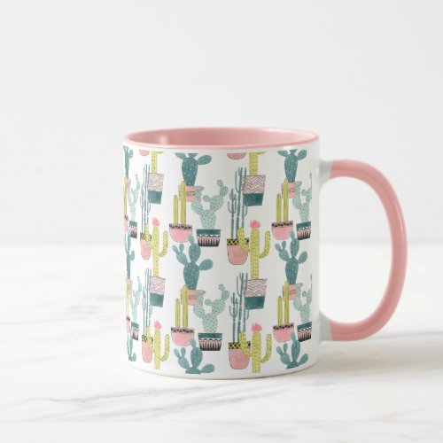 Lets Taco About Love  Cactus Pattern Mug