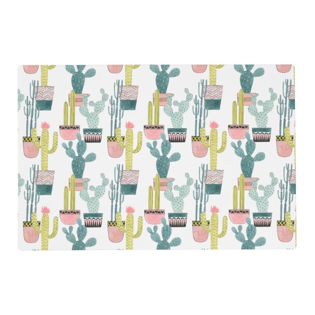 Let's Taco About Love | Cactus Pattern Placemat (Front)