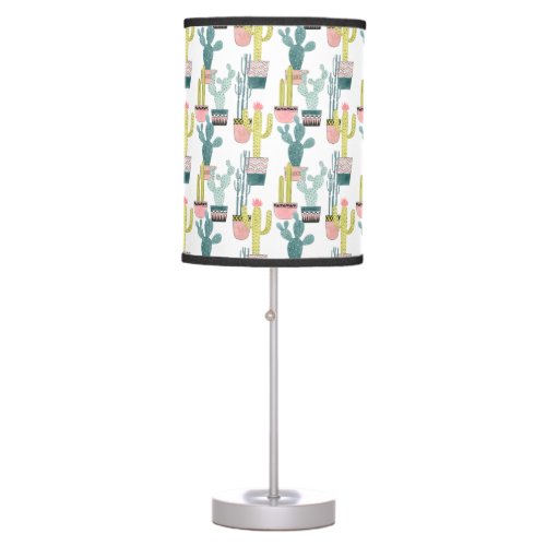 Lets Taco About Love  Cactus Pattern Table Lamp