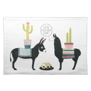 Let's Taco About Love Cloth Placemat