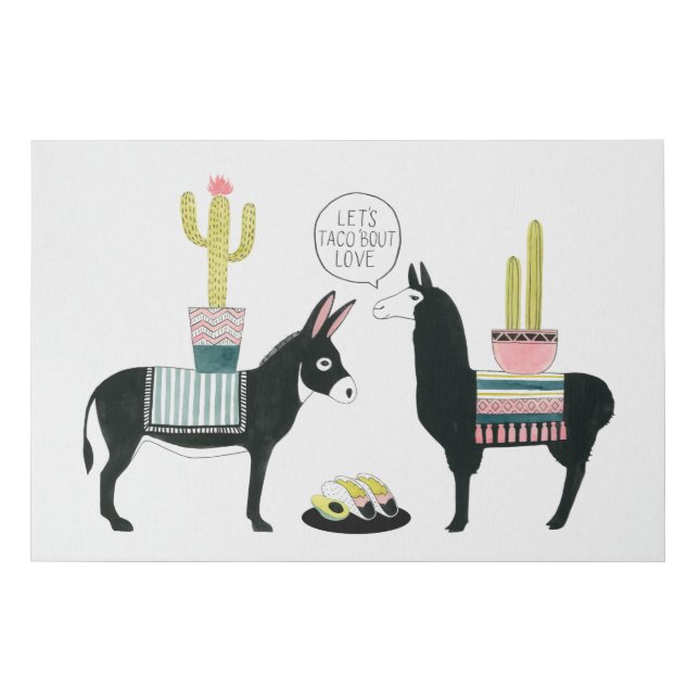 Let's Taco About Love Faux Canvas Print (Front)