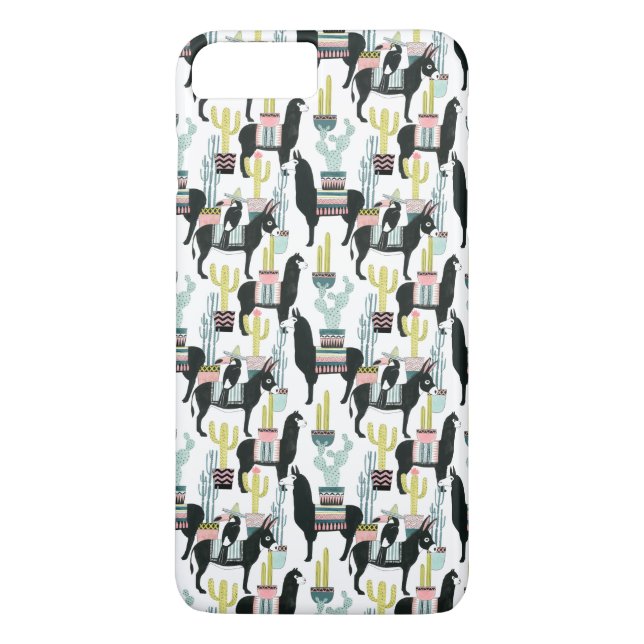 Let's Taco About Love | Llama & Donkey Pattern Case-Mate iPhone Case (Back)