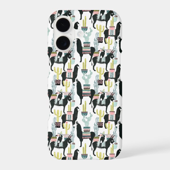 Let's Taco About Love | Llama & Donkey Pattern Iphone Case (Back)