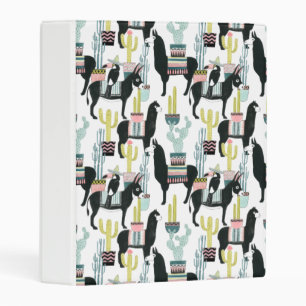 Let's Taco About Love   Llama & Donkey Pattern Mini Binder