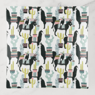 Let's Taco About Love   Llama & Donkey Pattern Trinket Tray