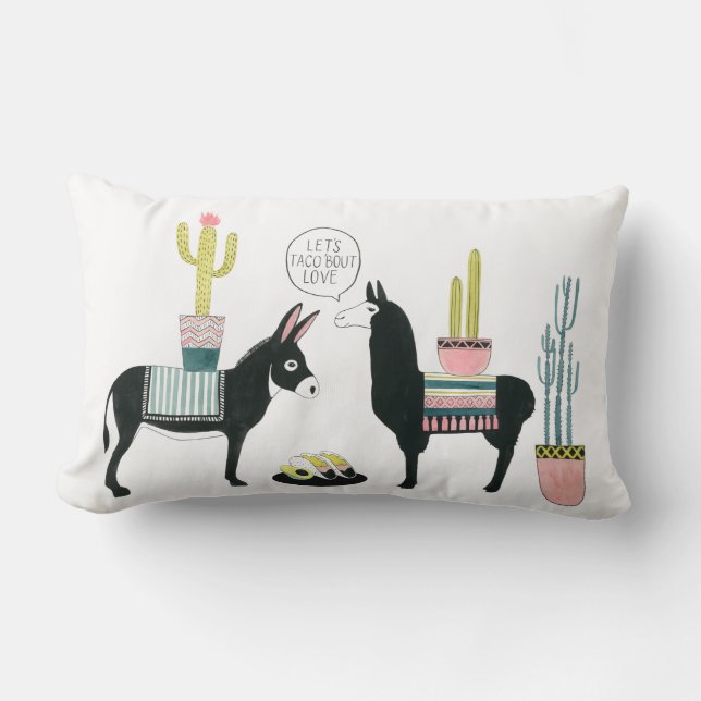 Let's Taco About Love Lumbar Pillow (Front)